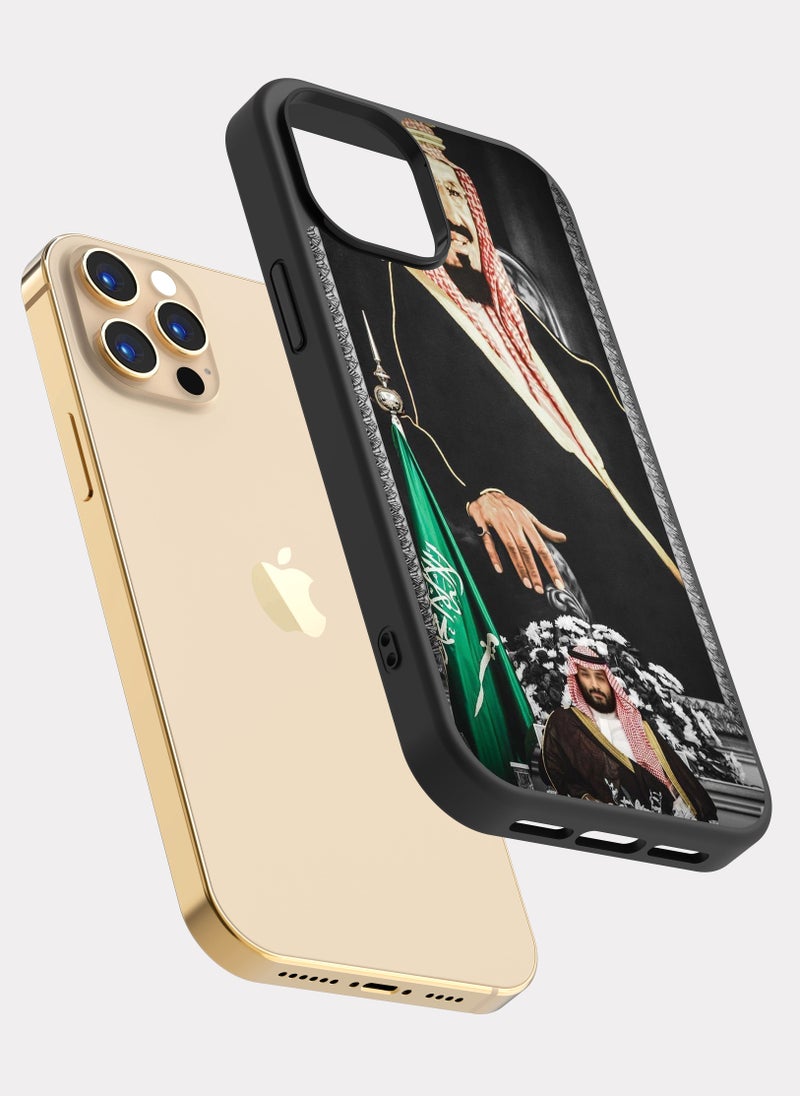 بكسلات كفر ايفون 12 برو الملك عبدالعزيز والأمير محمد اسود اخضر - Image 2