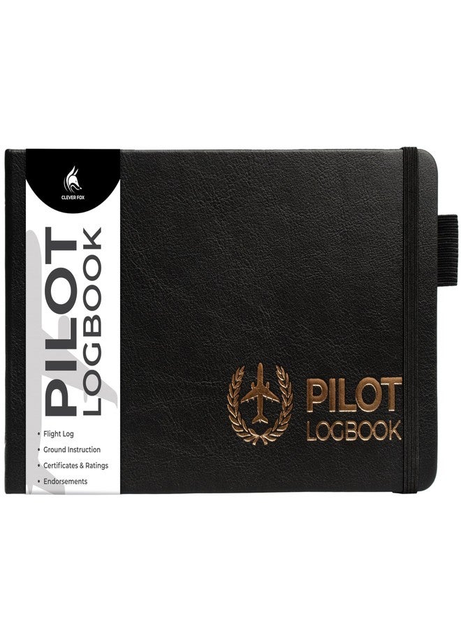 Clever Fox Pilot Logbook - Hardcover Flight Log Journal for Professional & Student Pilots - Aircraft Record Book, Aviation Gifts & Gear (Runway Black) - Image 1