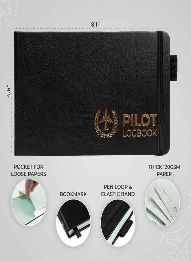 Clever Fox Pilot Logbook - Hardcover Flight Log Journal for Professional & Student Pilots - Aircraft Record Book, Aviation Gifts & Gear (Runway Black) - Image 2