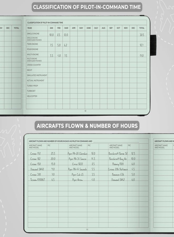 Clever Fox Pilot Logbook - Hardcover Flight Log Journal for Professional & Student Pilots - Aircraft Record Book, Aviation Gifts & Gear (Runway Black) - Image 5