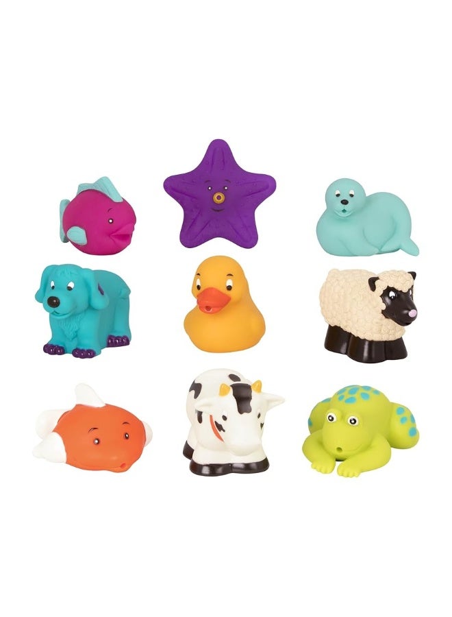 Battat â€“ Assorted Bath Toys â€“ 9Pcs Animal Squirters â€“ Water Squirt Toys â€“ Bath & Pool â€“ 10 Months+ â€“ Bath Buddies (9Pcs) - Image 1