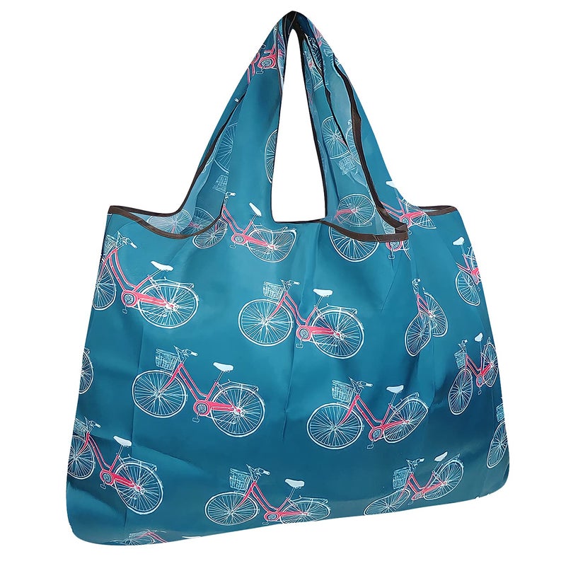 allydrew allydrew Large Foldable Tote Nylon Reusable Grocery Bag, Bicycles  - Image 1