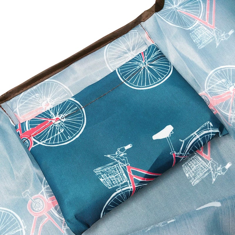 allydrew allydrew Large Foldable Tote Nylon Reusable Grocery Bag, Bicycles  - Image 3