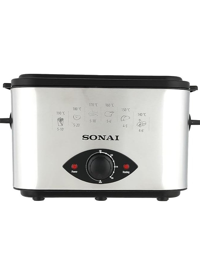 سوناي مقلاة كهربائية عميقة سعة 1.2لتر SH-911 أسود/ فضي  - Image 1