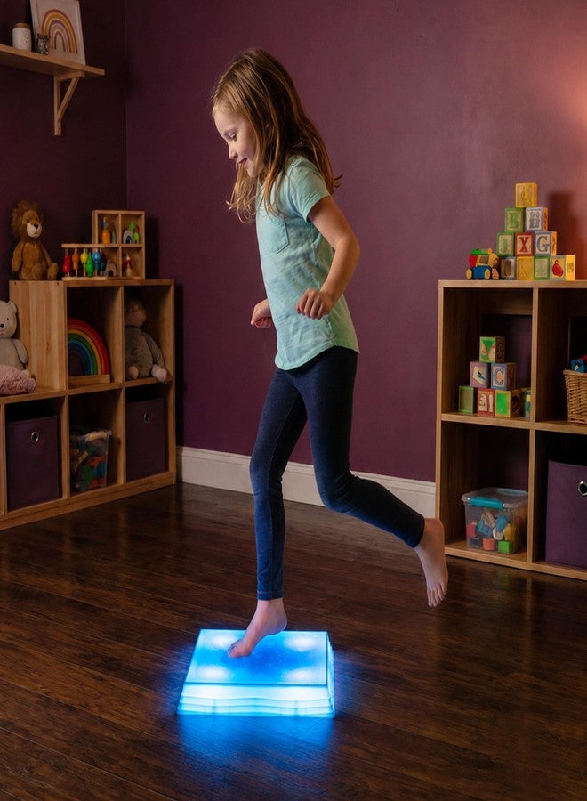 OUTREE Sensory Floor Tiles for Kids, 12" Sensory Mats with Sound & Touch-Activated 7-Color Changing LEDs, Interactive Liquid Floor Tiles for Home and Classroom, Sensory Room Must Haves (Pack of 1) - Image 1
