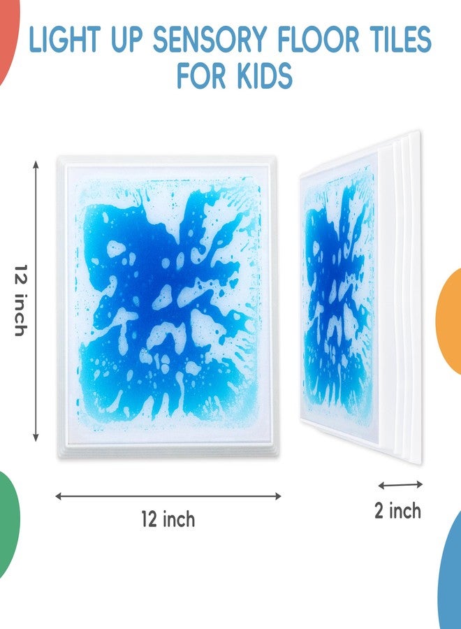 OUTREE Sensory Floor Tiles for Kids, 12" Sensory Mats with Sound & Touch-Activated 7-Color Changing LEDs, Interactive Liquid Floor Tiles for Home and Classroom, Sensory Room Must Haves (Pack of 1) - Image 2