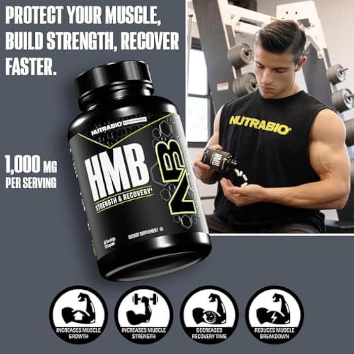 NutraBio HMB Supplement, Amino Acid, 1000mg, 120 Capsules - Image 2