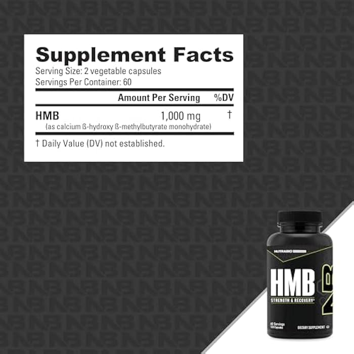 NutraBio HMB Supplement, Amino Acid, 1000mg, 120 Capsules - Image 3