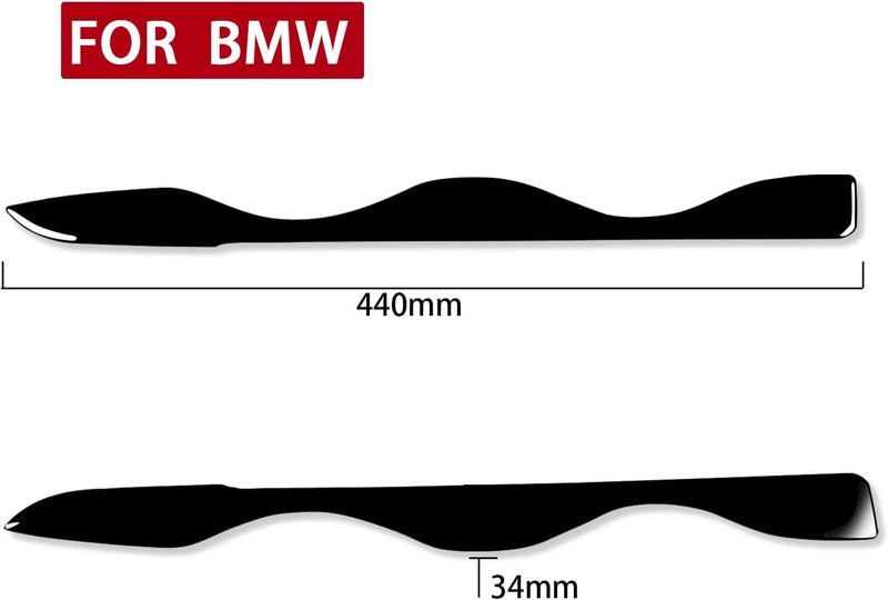 QASULER Gloss Black Headlight Eyebrow Trim for BMW E34 - Image 2