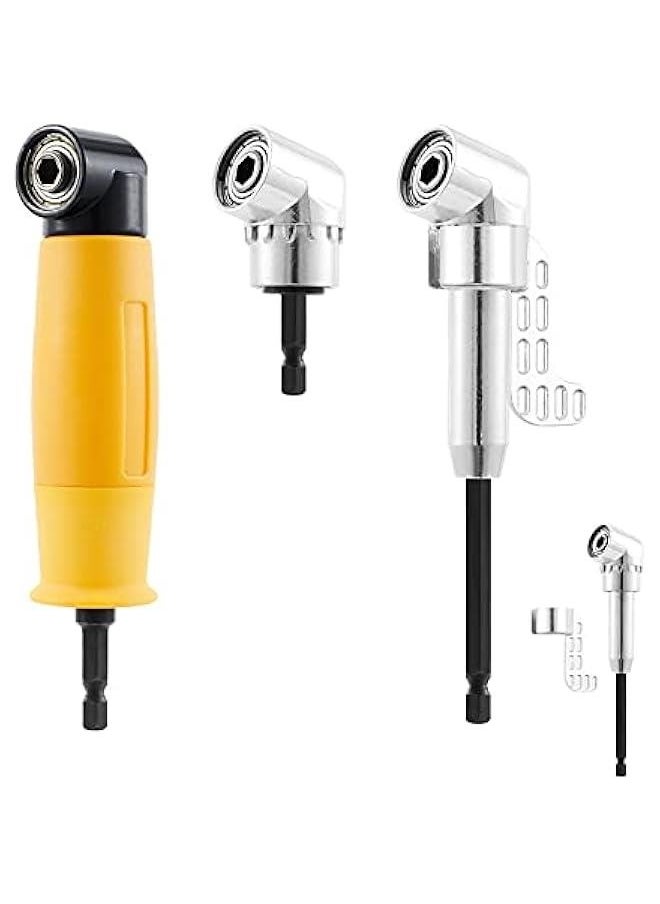 Generic 90/105 Degree Right Angle Drill, 3 PCS Angle Extension Power Drill Attachment with 1/4'' Hex Impact Shank, Flexible Shaft Adapter, Magnetic Socket Angled Drill Bit Holder for Screwdrivers, Drill  - Image 1