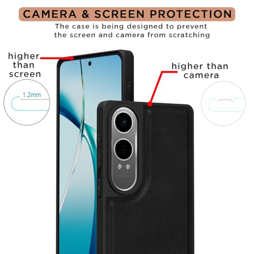 Pikkme Back Cover for OnePlus Nord CE 4 Lite 5G | PU Leather, Full Camera Protection, Super Soft-Touch & Raised Edges Bumper Case (Black) - Image 4