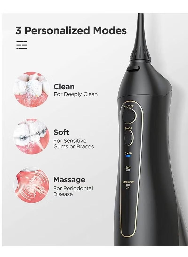 Fairywill Intelligent Ultrasonic Toothbrush and Oral Irrigator Water Flosser Combo Pack – USB Rechargeable, 3 Cleaning Modes, 300ML Water Tank, 10-Piece Oral Care Set for Deep Cleaning, Gum Health, Plaque Removal, Perfect for Home Dental Hygiene  - Image 4