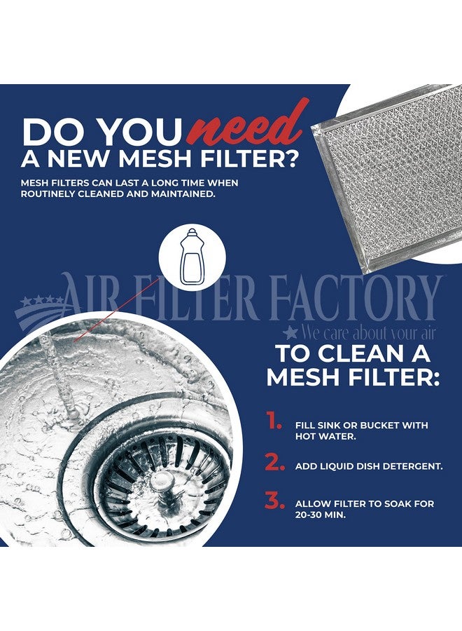 Air Filter Factory Replacement For WB06X10608 GE 5 x 7.62 x 0.09 Inches Microwave Oven Aluminum Mesh Grease 12-Layer Vent Hood Filter 2-Pack - Image 4