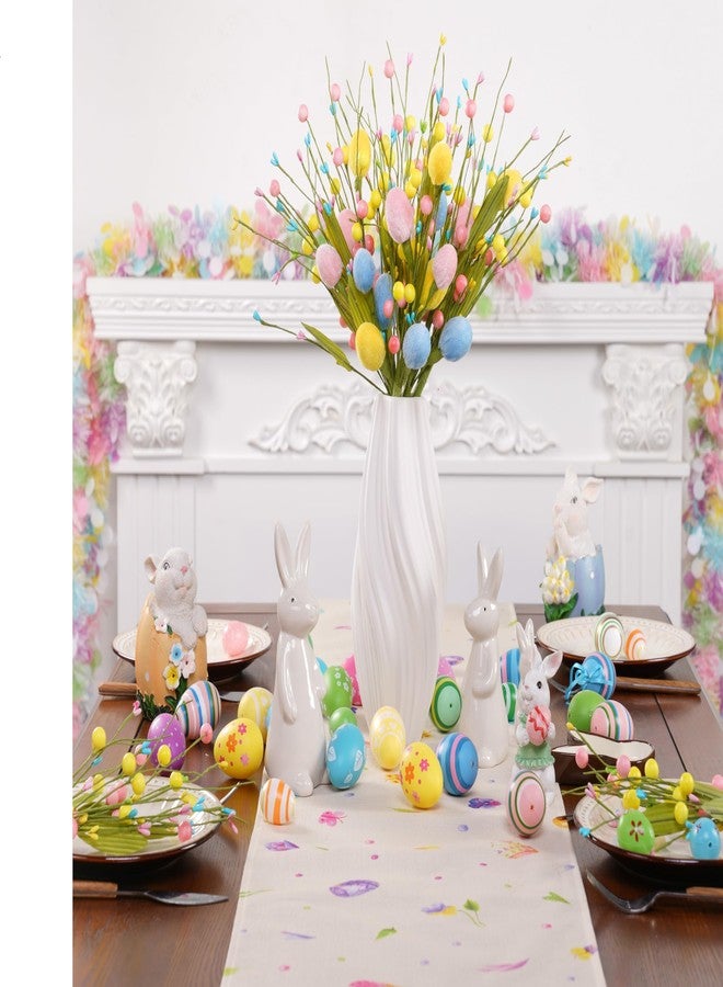 XmasExp 6pcs Easter Decorations for Home with Eggs - Artificial Flowers for Spring Indoor & Outdoor Decor, Easter Table Decor & Tree Decorations for Festive Celebrations(Pink Yellow) - Image 5