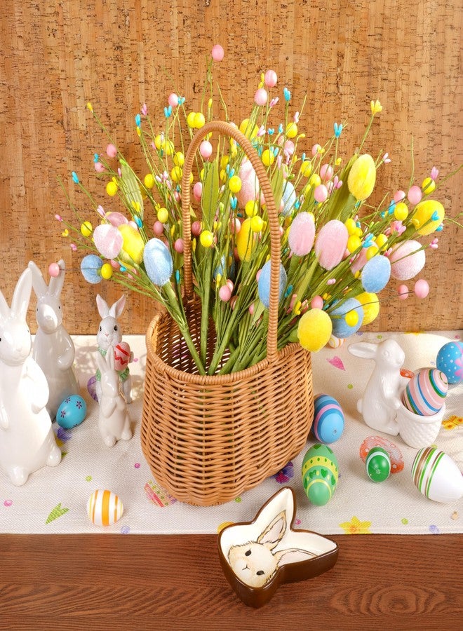 XmasExp 6pcs Easter Decorations for Home with Eggs - Artificial Flowers for Spring Indoor & Outdoor Decor, Easter Table Decor & Tree Decorations for Festive Celebrations(Pink Yellow) - Image 4