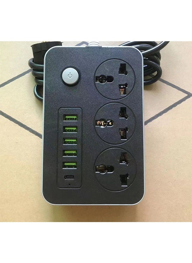 Ocean Power Strips Extension Cord 3 Outlets,Power Socket with 6 USB Universal Charging Socket ,Easy Take ,Save Space,Resistant and Flame Retardant Effective Fire Protection - Image 4