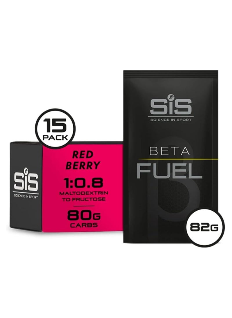 SIS Beta Fuel Dual Source Energy Drink, Red Berry, 80g Carbohydrate 1:0.8 Maltodextrin: Fructose ratio (15 Pack)  - Image 3