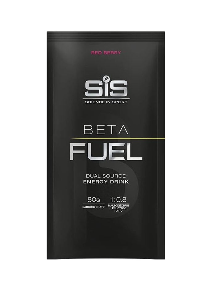 SIS Beta Fuel Dual Source Energy Drink, Red Berry, 80g Carbohydrate 1:0.8 Maltodextrin: Fructose ratio (15 Pack)  - Image 2