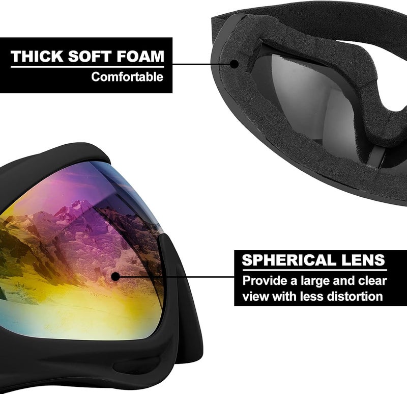 SixYard Ski Goggles, Motorcycle Goggles, 3 Pack Snowboard Snow Goggles for Men Women Adult Youth - Image 3