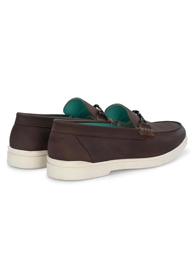 NOAK NO ANIMAL KILLED Casual Leather Material Slip-on Loafers Shoes Comfortable Shoes for Men|Brown|8 UK - Image 4