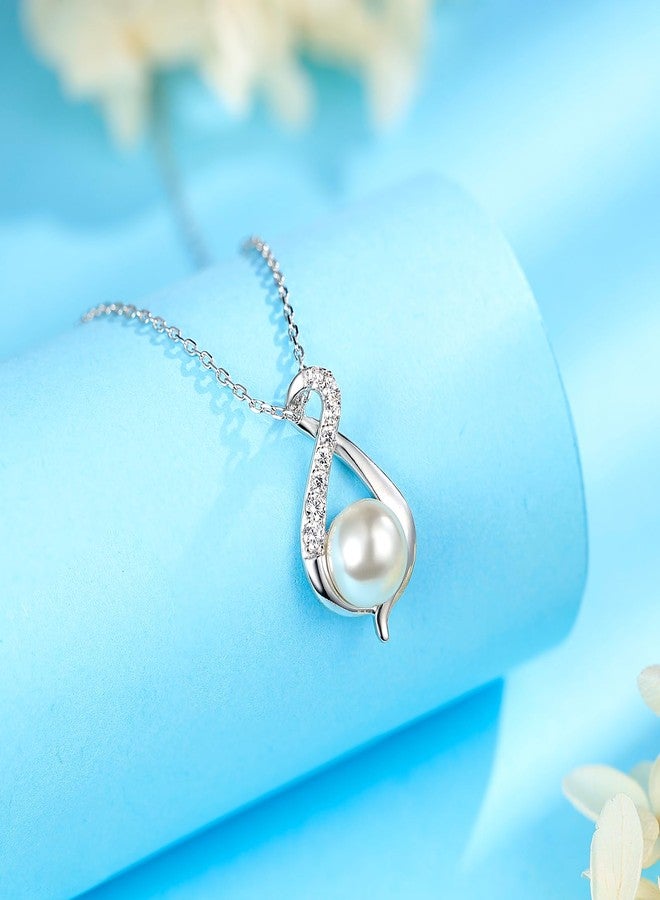 ايه إي لايف قلادة لؤلؤ من AiliFe للنساء، قلادة سلسلة من اللؤلؤ المختار بعناية من فئة AAA+ مع زركونيا مكعبة - Image 2