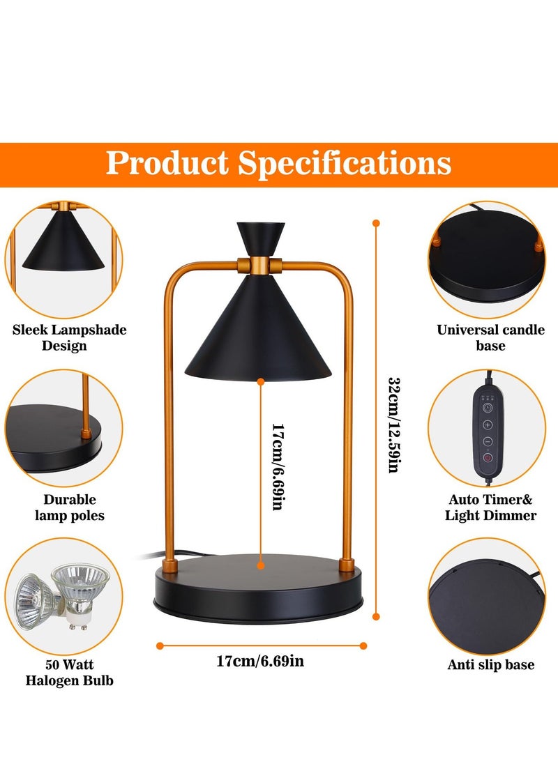 Arabest - Candle Warmer Lamp with Timer, Dimmable Candle Lamp, Electric Candle Melter, Compatible with Small and Large Candles, with 2 Bulbs, Aromatic Candle Holders for Home Decor - Image 1