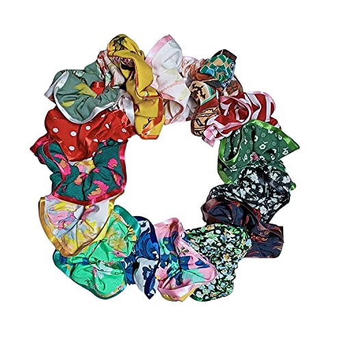 Drishti® georgette Scrunchies with Ribbon cornder Style for Girl & Woman Set of- 6 (Multicolor) - Image 2