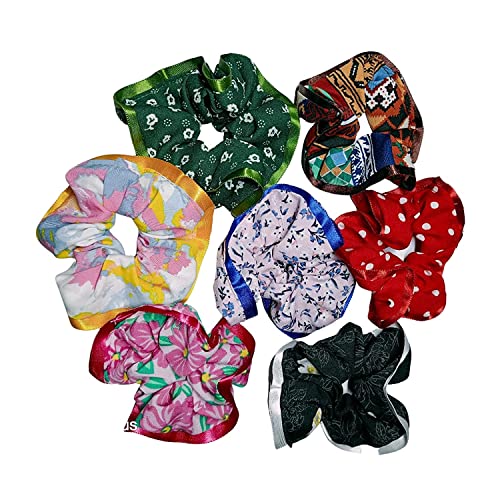 Drishti® georgette Scrunchies with Ribbon cornder Style for Girl & Woman Set of- 6 (Multicolor) - Image 4