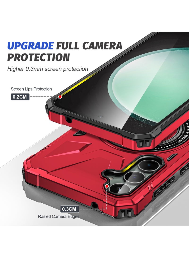 GOLDEN MASK GOLDEN MASK For Samsung Galaxy A15 Case Mag-Safe Magnetic Shockproof Phone Case with Ring Holder (Red) - Image 4