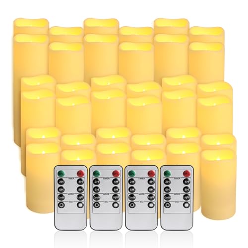 ECLHTLNY 36Pack Flameless LED Candles, Waterproof for Indoor & Outdoor Use, Equipped with 10-Key Remotes & Timer, Ideal for Weddings, Table Decor, Festivals & Home Accents… - Image 2