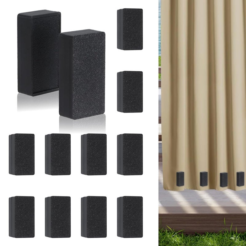 Ddeetodu 20 Pcs Outdoor Curtain Weights, Gazebo Curtain Weights for Wind, Weights for Outdoor Curtains, Waterproof Heavy Duty Curtain Magnets, Magnetic Drapery Weights for Curtain,Flags,Tablecloth (Black) - Image 1