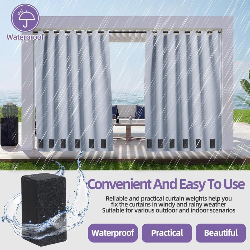Ddeetodu 20 Pcs Outdoor Curtain Weights, Gazebo Curtain Weights for Wind, Weights for Outdoor Curtains, Waterproof Heavy Duty Curtain Magnets, Magnetic Drapery Weights for Curtain,Flags,Tablecloth (Black) - Image 4