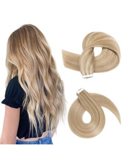 SEGO Ego Tape In Hair Extensions Human Hair 20Pcs 50G/Pack Tape In Remy Human Hair Extensions Hair Extensions Straight Seamless For Women 14/16/18/20/22 Inches  - Image 2