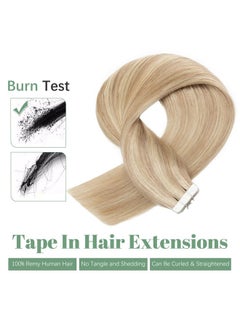 SEGO Ego Tape In Hair Extensions Human Hair 20Pcs 50G/Pack Tape In Remy Human Hair Extensions Hair Extensions Straight Seamless For Women 14/16/18/20/22 Inches  - Image 3