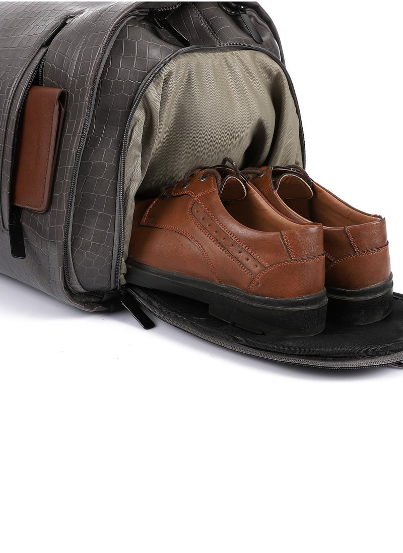 Crossland CROSSLAND Multifunctional Convertible Garment Duffel Bag Suit Storage Bag With Shoe Pouch Large Capacity Carry On Luggage For Travel -Cashmere  - Image 3