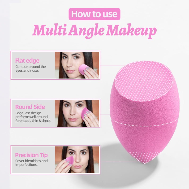 BS Mall Makeup Sponge Set BS-MALL Blender Sponges 7 Pcs for Liquid, Cream, and Powder, Multi-colored with 1 Mini Makeup Sponge Pink (A-HotPink) - Image 2