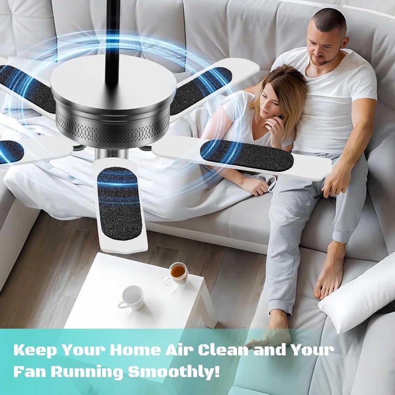 Yuheybe 15 Pack Ceiling Fan Filters for Blades, Air Filters with Activated Charcoal, Easy-Stick Universal Fit, Ceiling Fan Air Purifiers for Common Household Contaminants，Unscented - Image 4