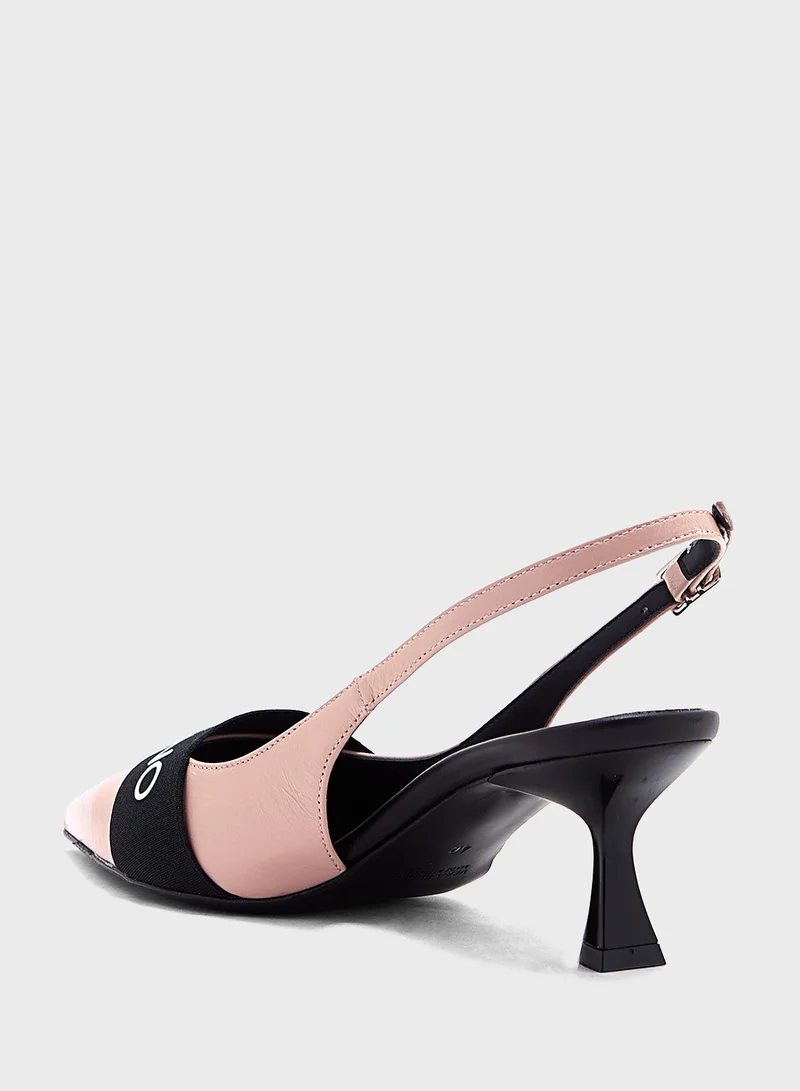 VALENTINO BY MARIO VALENTINO Close Toe Ankle Strap Mid Heel Sandals