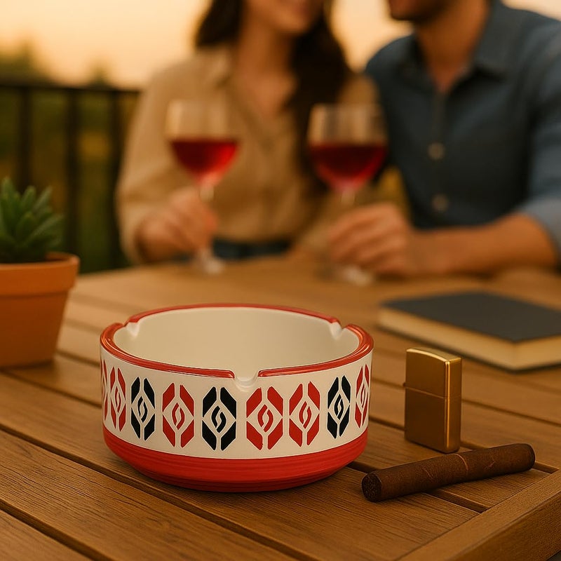 Kittens Handpainted Ceramic Ash Tray Set of 2 – Unique Colors & Patterns | Tabletop Ashtrays for Home, Office, Café | Easy to Clean | Durable, Decorative & Gift-Ready Smoking Accessory - Image 5