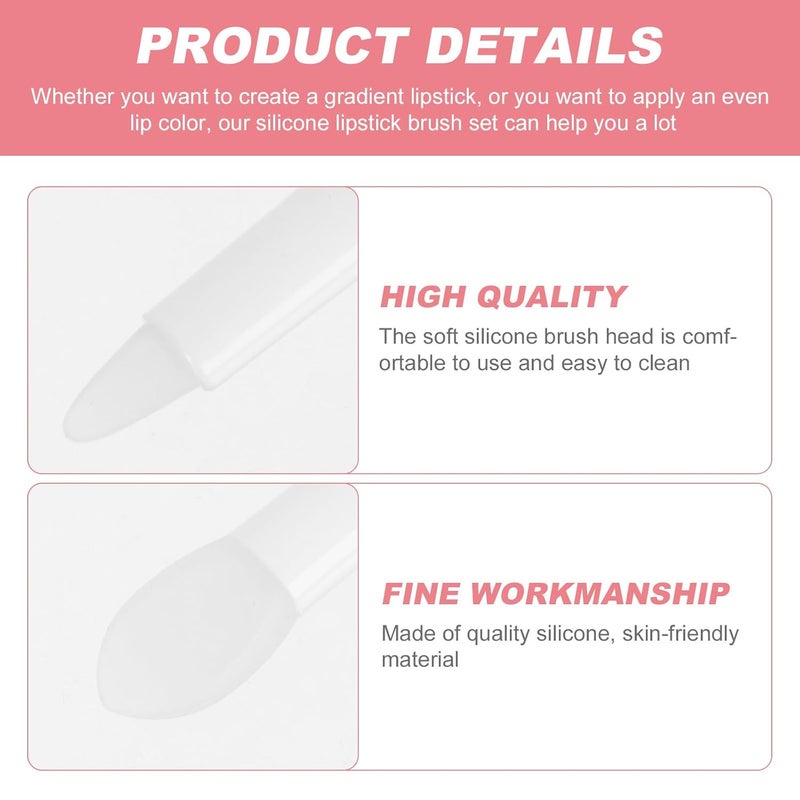 30pcs Double-ended Silicone Lipstick and Lip Balm Applicator Brushes Semi- Cosmetic Lip Makeup Tools for Travel and Daily Use - Image 3