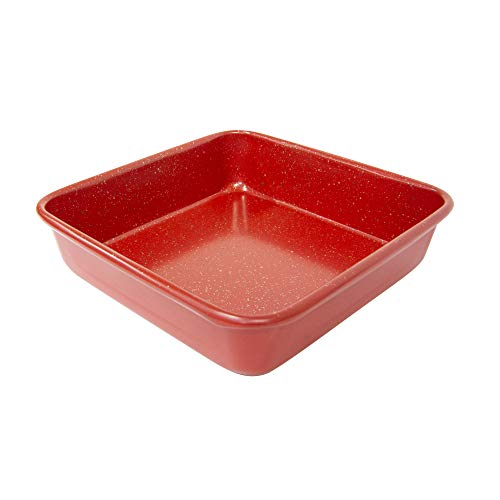 casaWare 7-Inch Toaster Oven Ultimate Series Commercial Weight Ceramic Non-Stick Coating Square Pan (Red Granite) - Image 2
