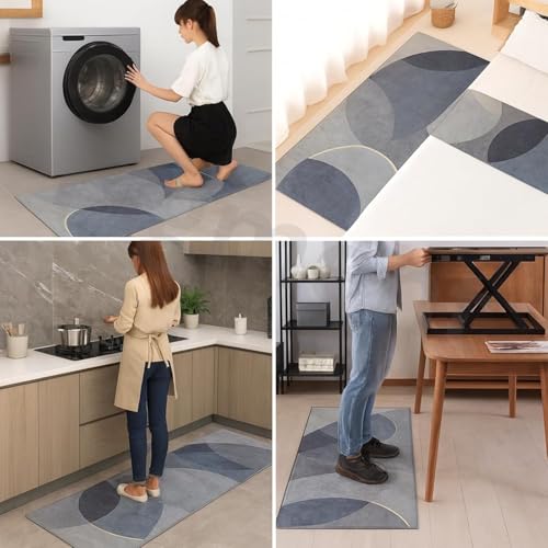 FIGMENT 2 Pcs Kitchen Mat for Floor, Non-Slip Cushioned Standing Mat, Waterproof & Easy to Clean, Comfort Floor Mat for Kitchen, Office & Home (118 * 38 cm, 58 * 38 cm) - Image 4