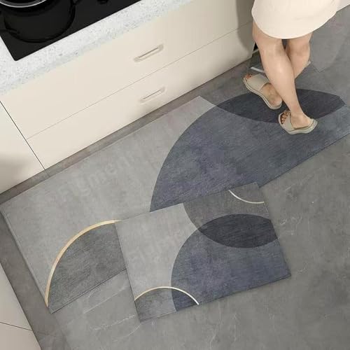 FIGMENT 2 Pcs Kitchen Mat for Floor, Non-Slip Cushioned Standing Mat, Waterproof & Easy to Clean, Comfort Floor Mat for Kitchen, Office & Home (118 * 38 cm, 58 * 38 cm) - Image 1