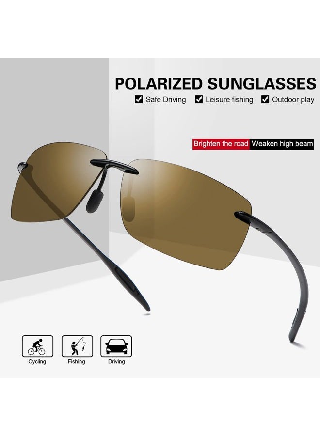 MIRYEA Polarized Sports Sunglasses for Men and Women Driving Cycling Running Fishing Golf 100% UV Protection Rimless Sun Glasses Fashion Unisex Shades Retro Eyeglasses Anti Glare Classic Mirror Lens Eyewear - Image 2