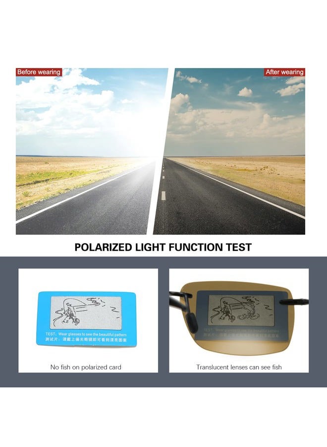 MIRYEA Polarized Sports Sunglasses for Men and Women Driving Cycling Running Fishing Golf 100% UV Protection Rimless Sun Glasses Fashion Unisex Shades Retro Eyeglasses Anti Glare Classic Mirror Lens Eyewear - Image 4