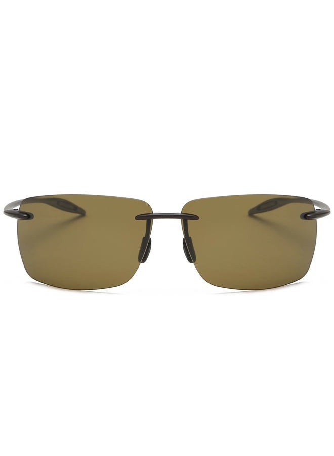 MIRYEA Polarized Sports Sunglasses for Men and Women Driving Cycling Running Fishing Golf 100% UV Protection Rimless Sun Glasses Fashion Unisex Shades Retro Eyeglasses Anti Glare Classic Mirror Lens Eyewear - Image 1