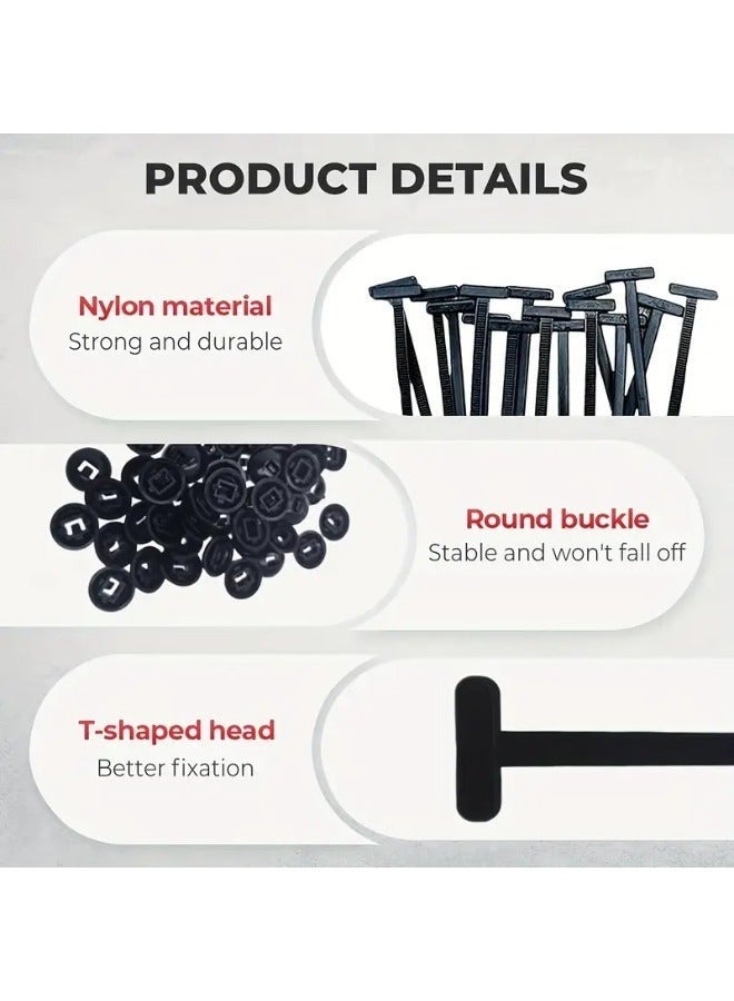 100pcs Heavy-duty Self-locking Nylon Cable Ties - Multi-purpose Plastic Cable Ties for auto repair, office, and outdoor use, including storage racks, auto repair accessories, multi-functional design, nylon cable ties Multi - purpose plastic cable tie buckle tool for daily car repair - Image 4