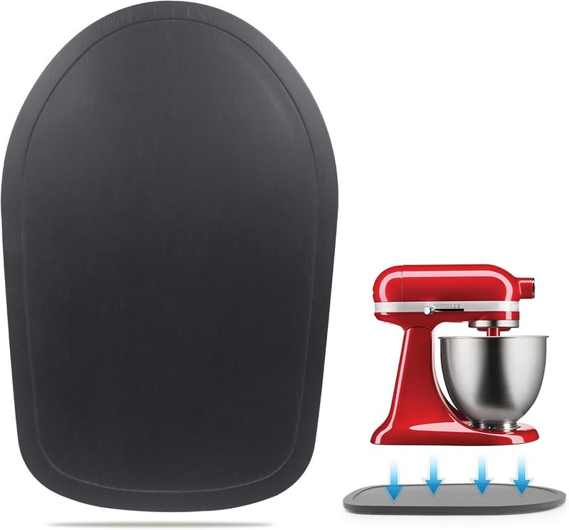 JAYOBGO Bamboo Mixer Slider Mat for Tilt Head Kitchen Aid 4.5-5 Qt Stand Mixer, Appliance sliding mat for kitchenaid Artisan 4.5-5 Qt, Countertop Storage Accessories Mixer Moving Tray Attachments Black - Image 1