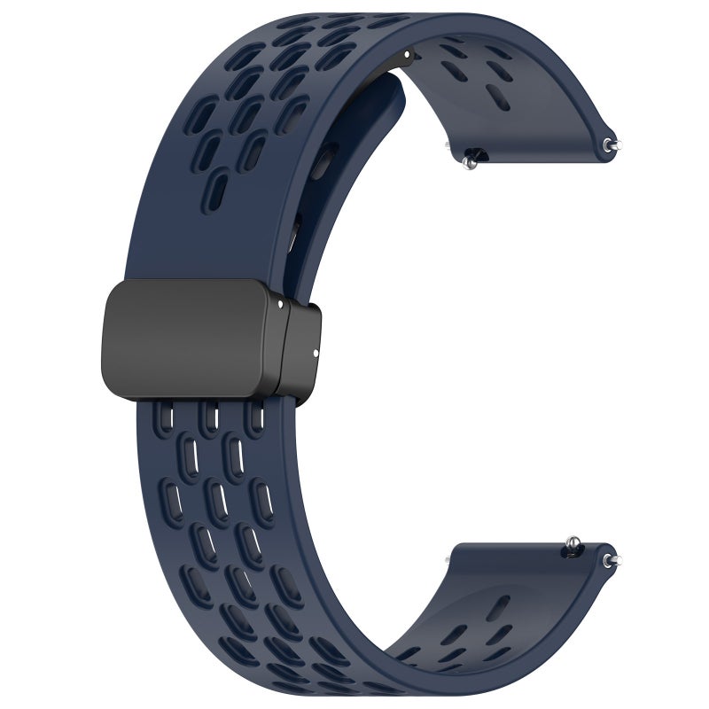 S-TOP For Garmin Forerunner 265 22mm Folding Magnetic Clasp Silicone Watch Band(Midnight Blue) - Image 2