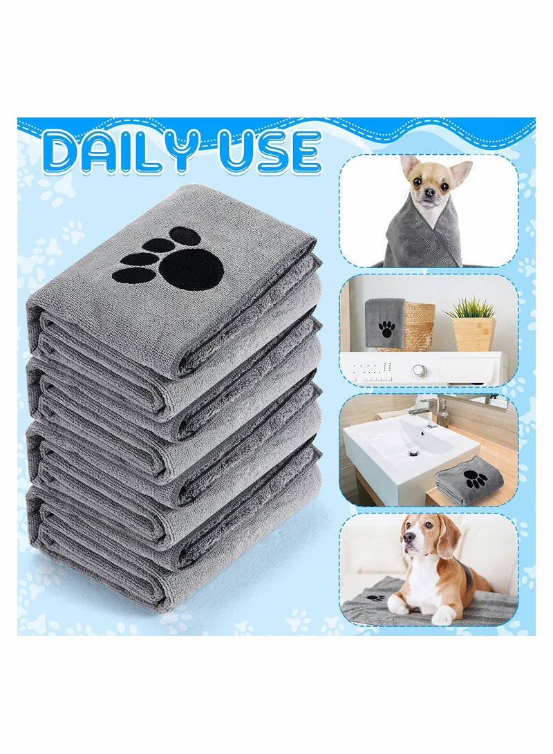 Luckam 4 Pack Pet Grooming Towel Absorbent Drying Soft Microfiber Quick Large Bath Dog Cats and Other - Image 3